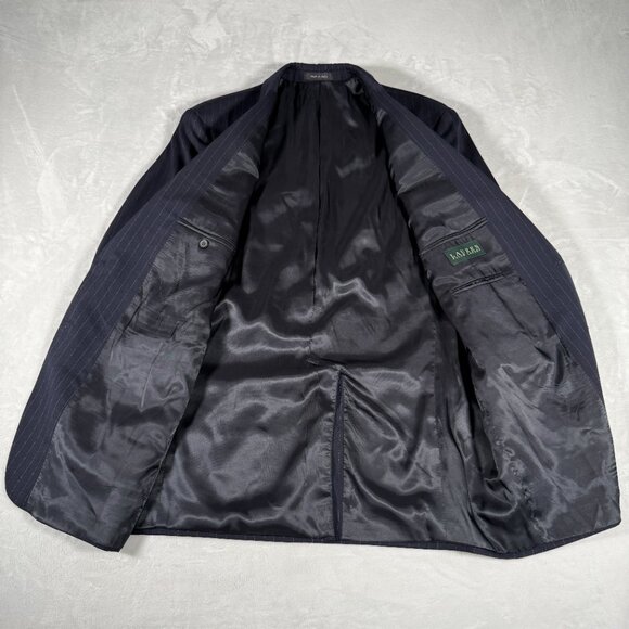 Lauren Ralph Lauren Suit Men Size 44L Gray Striped 100% Wool W38 L29 2-Piece Set - Picture 5 of 13